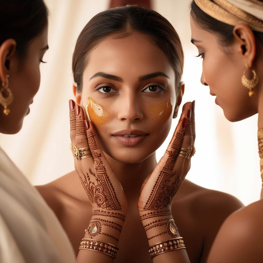 Belle femme en train de pratiqué un rituel de beauté marocain